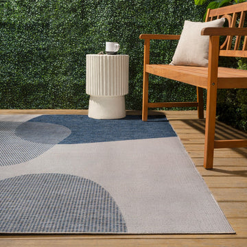 Zia Modern Geometric Organic Shapes Indoor/Outdoor Area Rug